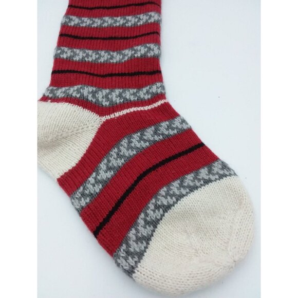 Pottery Barn Kids Alex Natural Fair Isle Train Wool Christmas Xmas Stocking - Picture 5 of 16